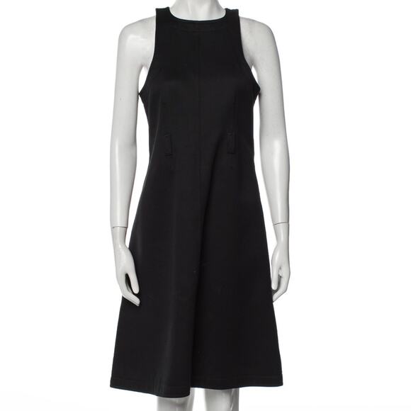 Courreges Sleeveless A-line Mod Style Mini Dress Wool 36 XS Black - Picture 1 of 5